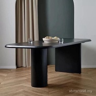 Nordic Log Simple Black Long Table Small Apartment Household Solid Wood Dining Table Lonely Wind Isl