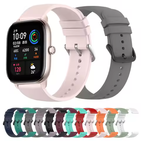 20MM Sport Silicone Strap For Amazfit Bip S Smart Watch Band for Amazfit GTS 4 2 Mini 3 2E Bracelet 