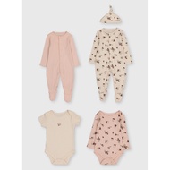 [READY STOCK] TU CLOTHING Pink & Peach Floral 5 Piece Starter Set (Baby-9 Months)
