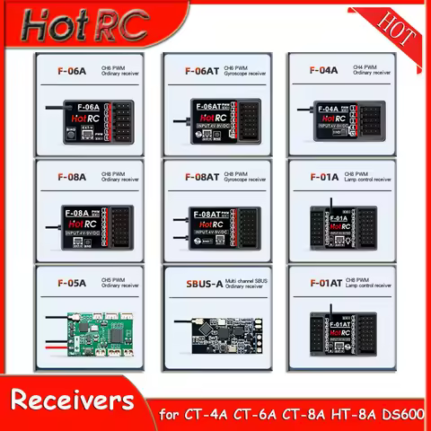 HOTRC 2.4Ghz Receivers F-04A F-05A F-06A F-06AT F-08A 4/5/6/8 Multi Channels for CT-4A CT-6A CT-8A H