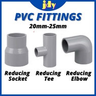 PVC Pipe Fitting Paip PVC Connector Reducing Socket Reducing Tee Reducing Elbow 20mm 25mm