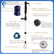 Electric Gravel Cleaner for Aquarium Cleaning Tool for Changing Water Pump Fish Tank Water Filter Pu