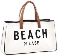Beach Bag, Beach Tote, Carry Bag by Santa Barbara Design Studio (New Beach Please, Large), Multicolor