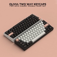 160 Keys DOUBLE SHOT Cherry Profile Dark Olivia PBT ABS Keycap Thick For Filco CHERRY Ducky iKBC Mec