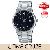 [Time Cruze] Casio MTP-V002 Analog Quartz Stainless Steel Black Dial Men Watch MTP-V002D-1B3 MTPV002