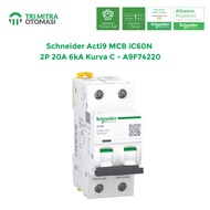 Schneider Acti9 MCB iC60N 2P 20A 6kA Kurva C - A9F74220