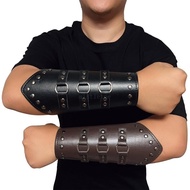 MIS Medieval Armor Men Cosplay Arm Warmers Lace-up Vintage Pirate Knight Gauntlet Wristband Bracer A