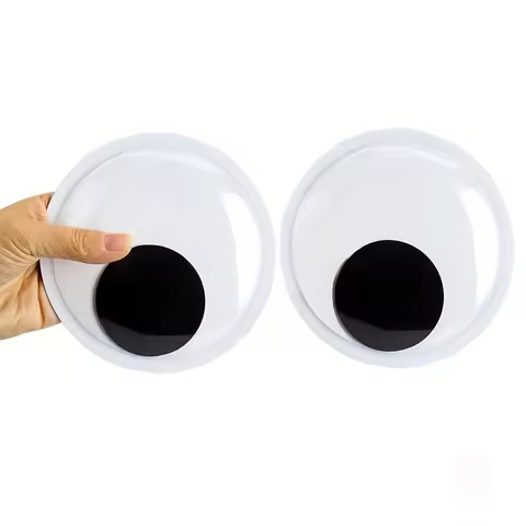 2 Pairs Self Adhesive Cute Huge Googly Eyes Fridge Wall Sticker Funny Large Black Plastic Eyes Stick