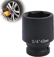 42 mm Hexagonal Socket Spanner 3/4 Inch Impact Wrench Nut Made of Chrome-Molybdenum Steel for Wheel 