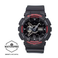 Casio G-Shock Black &amp; Red Series Special Color Models Black Resin Watch GA110HR-1A GA-110HR-1A