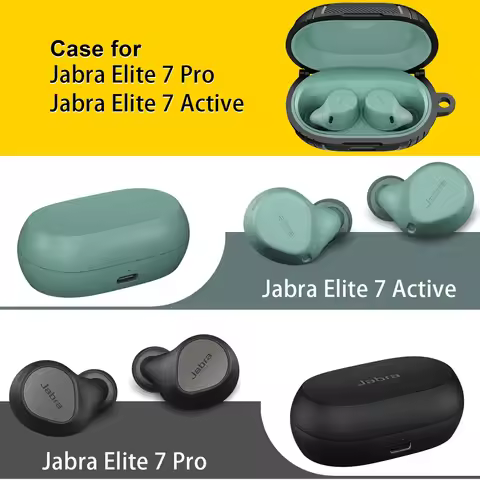YAYINCC Earphone Protection Case For Jabra Elite 7 Active / Jabra Elite 7 Pro Case with Hook Rugged 