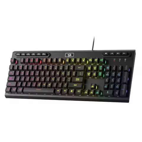 Redragon K513 RGB Membrane Gaming Keyboard, Standard 104 Keys Linear Wired Mechanical-Feel Keyboard