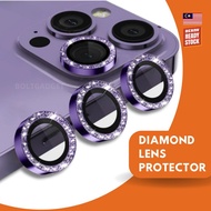 Diamond Camera Lens Protector for iPhone 15 Pro Max 15 Plus 14 13 MINI 11 12 Pro Max Ring Metal Alloy Glass Protection