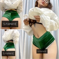 Sammie green velvet twerk pants, dancer, rave, booty, green velvet twerk pants