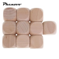 [Phenovo] 10PCS Naural  Blank Dice D6 30mm Game Dice for Kids DIY Decorating Games Wood