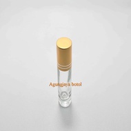 Roll On 6 Ml Clear Original Matte Gold Stainless Cap / Glass Bottle / Perfume Bottle / Wind Oil Bott
