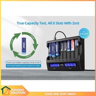 XTAR 8-Slot Battery Charger AAA Li-Ion Ni-MH USB Type C QC3.0 LCDAA - VC8S Kit