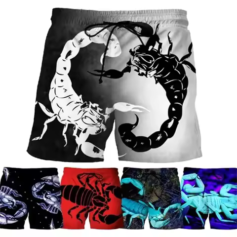 Hot Sale Scorpion Beach Shorts Funny Mens Designer Clothes Summer Swimming Trunks Kids Fitness Quick
