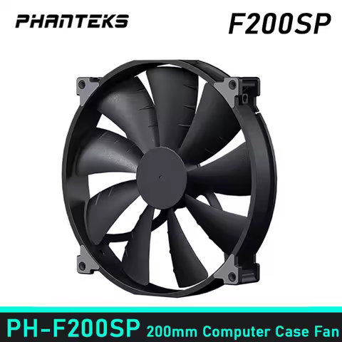 PHANTEKS F200SP Black High Air Volume 200mm Computer Case Fan 4Pin PWM Silent CPU Cooling Fan FDB Hy
