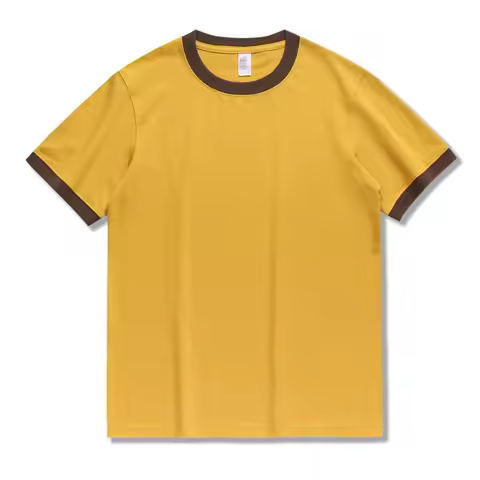 270gsm National Trend Heavyweight Retro Cotton Contrasting Color Versatile T-shirt Summer Couple Wea