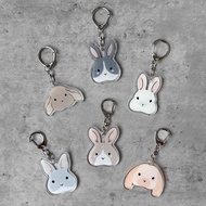 Fluffy Bunny Acrylic Keychain