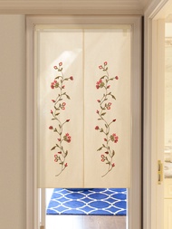 American Pastoral Style Fabric Bathroom Door Curtain Half Curtain Bedroom Door Curtain Kitchen Cotton Linen Door Curtain Partition Curtain