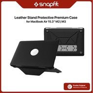 MacBook Air 15.3 2023 M2 A2941/M3 A3114 SNAPFIT Leather Stand Protective Case Premium