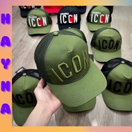 DSQUARED2 Men's and Women's Fashion Button Buckle Baseball Cap, cool Dsquared2 khaki mesh hat M308