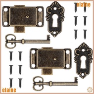 ELAINE Cabinet Lock, with Keys and Screws Vintage Skeleton Key Lock, Classic Style DIY Antique Bronz