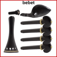 BEBET violin tailpiece Set, Ebony Material Complete Set Violin Accessory Parts Set, Premium 4/4-3/4 