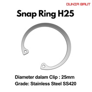 Snapring Type H25 Snapring H25 Internal Circlip H25 Stainless Steel SS420/