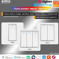 SHIPPINGbebas - ALMO Tuya Smart ZigBee Mechanical Switch Home Automation IoT Switch
