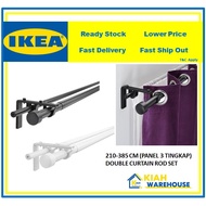 IKEA-HUGAD/RACKA Complete Set Double Curtain Rod Combo Batang Langsir Combo 210-385cm Ready Stock Ma