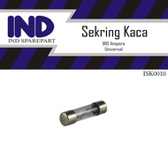 IND Fuse Parts - Large Glass Fuse 10 Ampere - 10A - 10 A