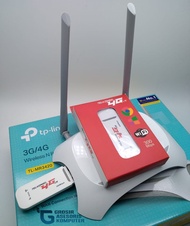 Paket Router TP-LINK MR3420 + Modem 4G LTE Unlock All GSM BY.U Telkomsel XL Indosat Tree Axis