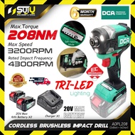 【100% ORIGINAL】DCA ADPL208 20V 208NM Brushless Cordless Impact Drill c/w 2Bat4.0Ah + Charger