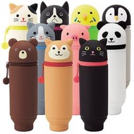 【臣喵小舖】日本 SMART FIT PuniLabo 可站立式 動物 鉛筆盒 鉛筆袋 筆筒 筆袋 貓咪 熊 豬 柴犬