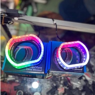 Biled BiLED Acrylic Angel Eye Acrylic Crystal 5D WRGB Bluetooth Projector LED 3 Inch 2.5 Inch Roundb