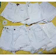 High Waist Clean Cut White Short ( preloved )