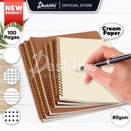 Desklife Hardcover 100pg A5 B5 Notebook Cream Paper Journal Book Minimalist Planner 80gsm (NB06)-(1s