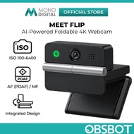 OBSBOT Meet Flip AI-Powered Foldable 4K Webcam | PDAF Auto Focus | Dual Mic | 4K 30fps / 1080P 60fps