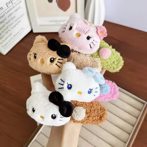 4pcs Anime Hello Kitty Korean Cute BB Clip Glasses Bow Decoration Fashionable Side Hairpin Clip Prem
