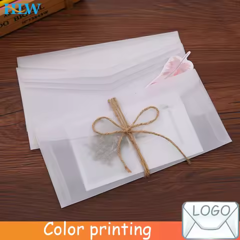 10pcs/lot Custom Transparent Envelope Translucent Paper Envelopes Set Letter Vintage Wedding Invitat