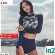 Woman Swimming Suit Long Sleeve Woman Swimsuit 2 piece Woman Swim wear Black Korean High Waist Bikin