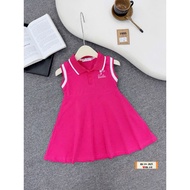 Váy đầm bé gái A18 váy sát nách hồng babie cho bé gái