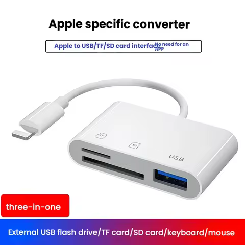 Apple phone card reader, SD card, TF card, U-disk, all-in-one multi-function card reader, OTG conver