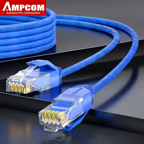 AMPCOM Ethernet Cable, CAT6A Ultra Thin RJ45 Lan Cable UTP RJ 45 Networking Cable Patch Cord for Des