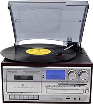 Three-speed Vinyl Phonograph Machine Modern Multifunction Tape Player CD Radio Remote Control Bluetooth USB Built-in Speaker