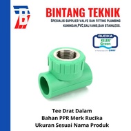 Floralia_shop5 Tee Threaded In PPR Pipe 1" inch (32 mm) x Threaded 1/2" inch Rucika