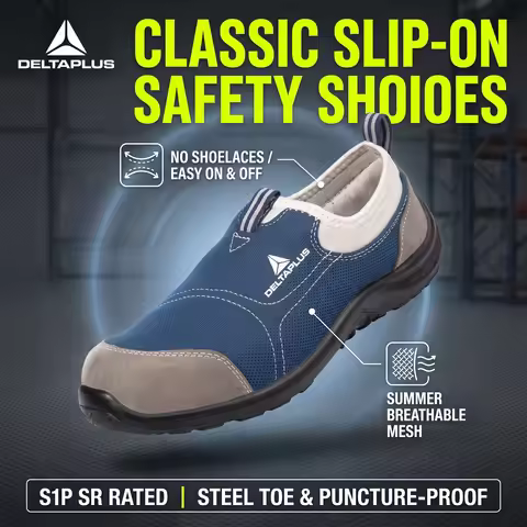 Slip On Work Shoes Man Lightweight Safety Shoes Breathable Industrial Work Shoes Non Slip Anti Stati